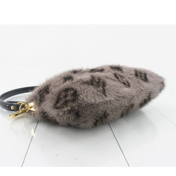 Louis Vuitton Mink Fur Bag Monogram Milla Vision MM Gray Vintage Rare Shoulder - Picture 6 of 14